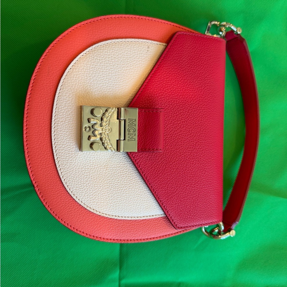 Authentic MCM Patricia Colorblock Leather Top Handle Bag - Picture 6 of 10